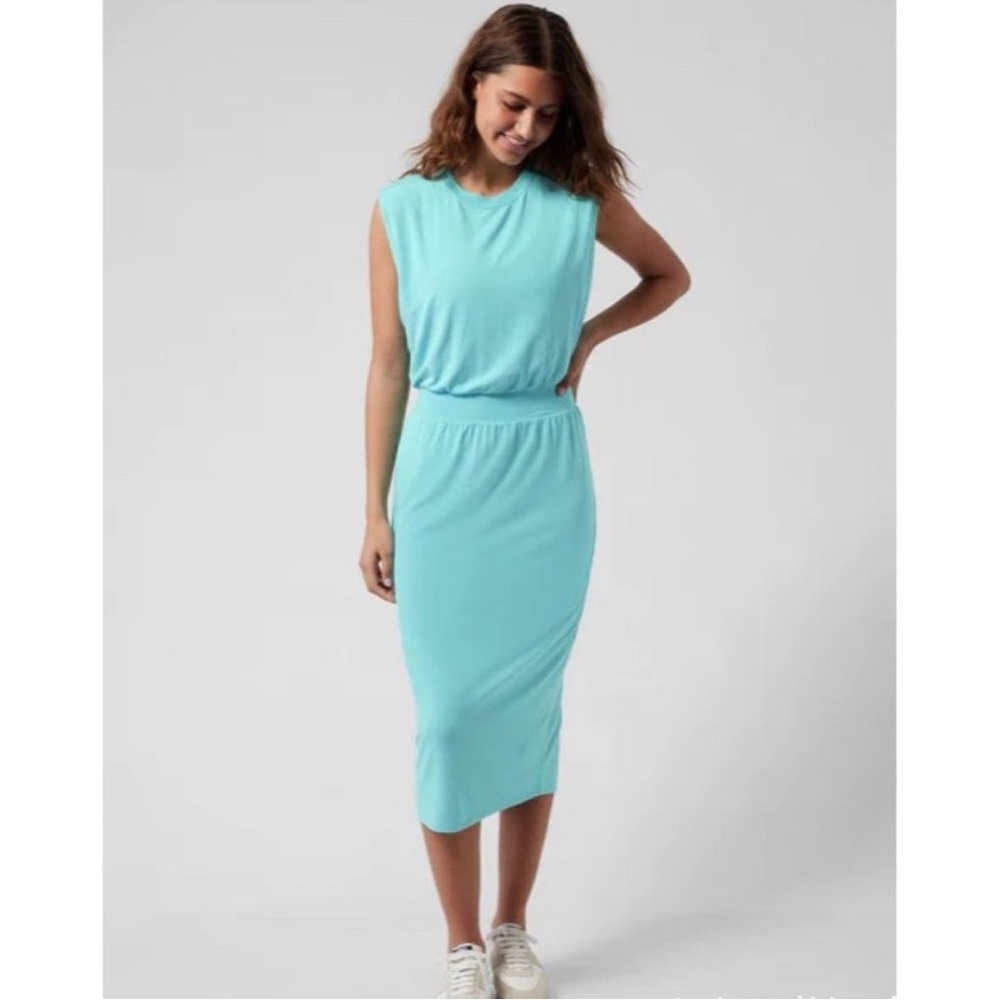 NWT Athleta Santorini Cinch Dress - Blue